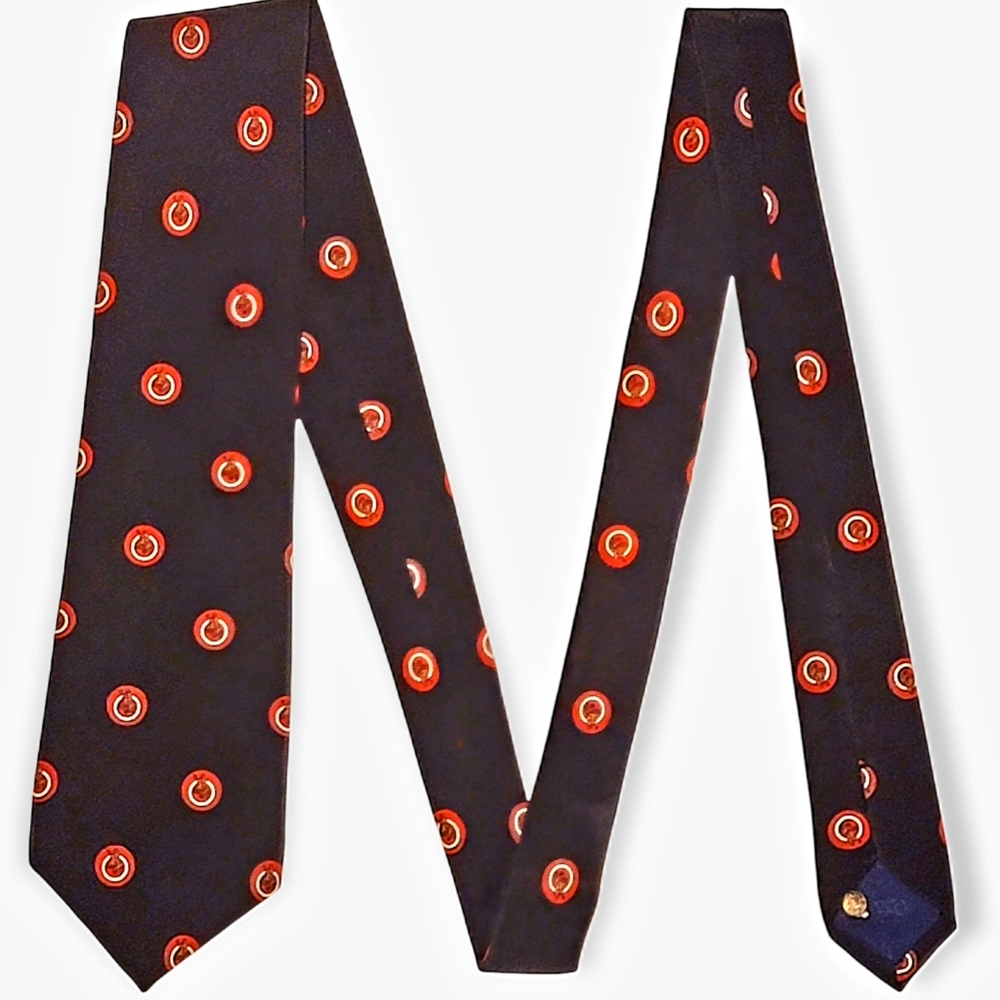 Vtg BRIONI Polo Player Dots Silk Tie